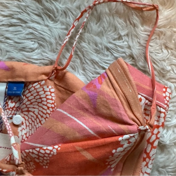 NWT Farm Rio Linen Blend Strapless Drop-Waist Dress - Size XL - Picture 7 of 11